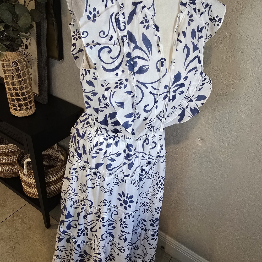 Lauren Ralph Lauren Women's Floral Cotton Voile Tiered Floral Maxi Dress 6 - Picture 5 of 10